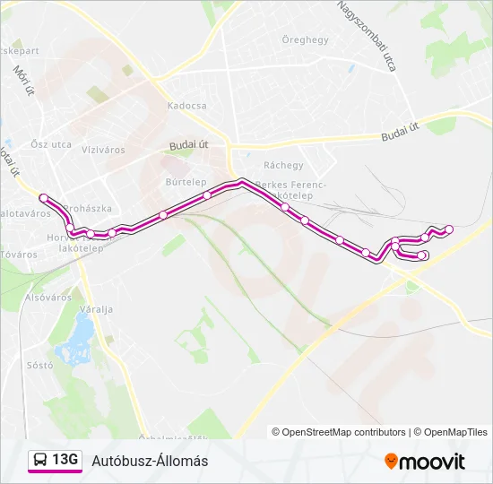 13G Bus Line Map