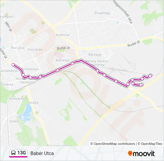 13G Bus Line Map