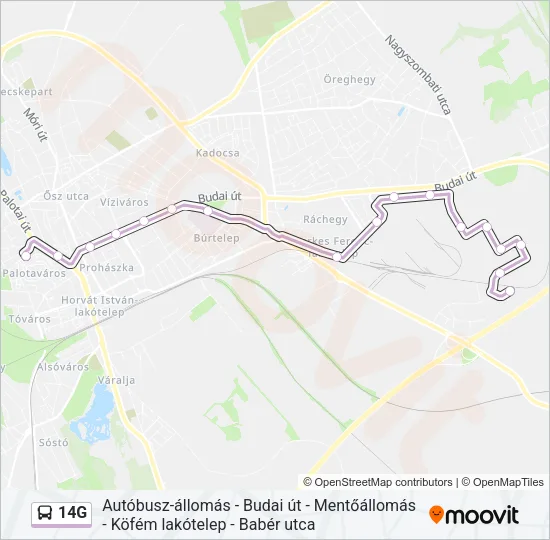 14G Bus Line Map