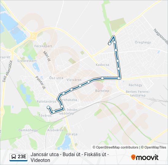 23e Route: Schedules, Stops & Maps - Jancsár Utca (Updated)