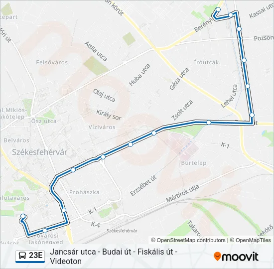 23E Bus Line Map