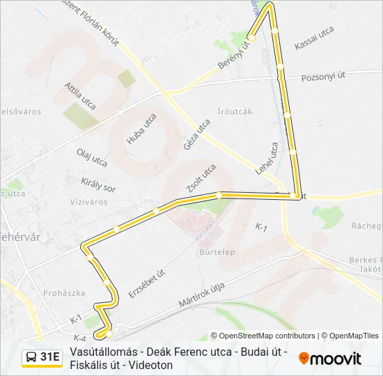 31E Bus Line Map