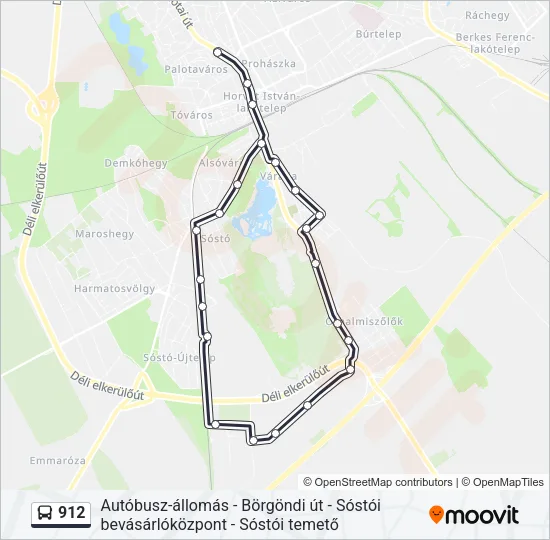 912 Bus Line Map