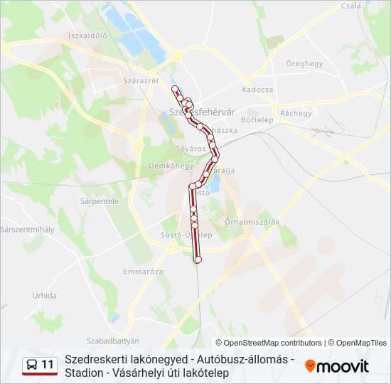 11  Vonal Térkép