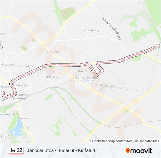 22  Vonal Térkép