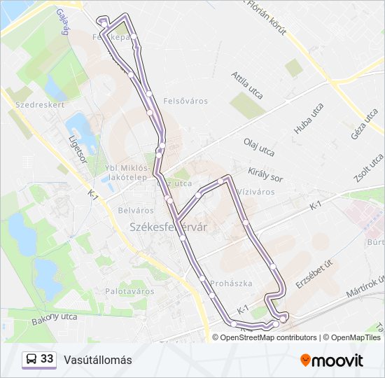 33  Vonal Térkép
