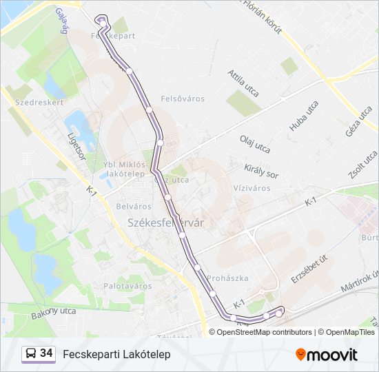 34  Vonal Térkép