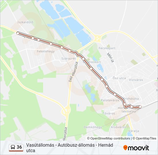 36  Vonal Térkép
