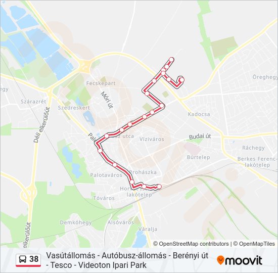 38  Vonal Térkép
