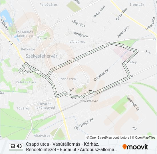 43  Vonal Térkép