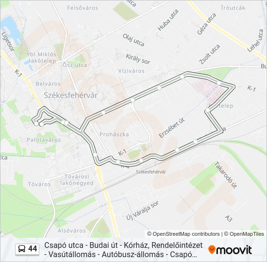 44  Vonal Térkép