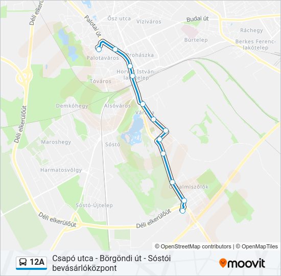12A  Vonal Térkép