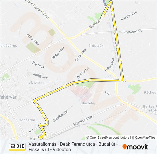 31E  Vonal Térkép