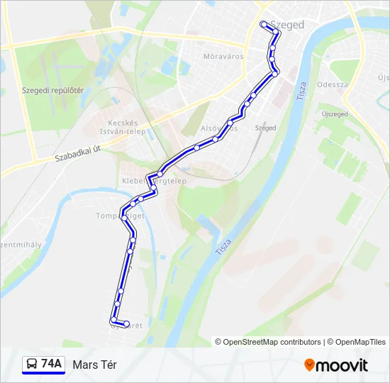 74A Bus Line Map
