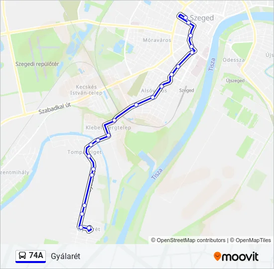 74A Bus Line Map