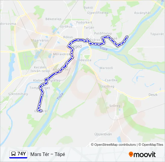 74Y Bus Line Map