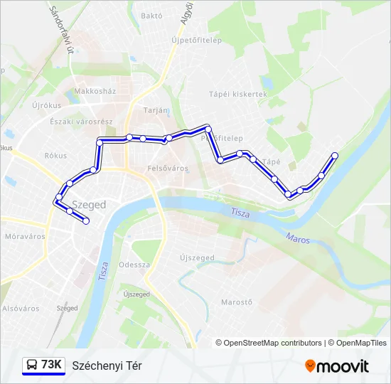 73K Bus Line Map