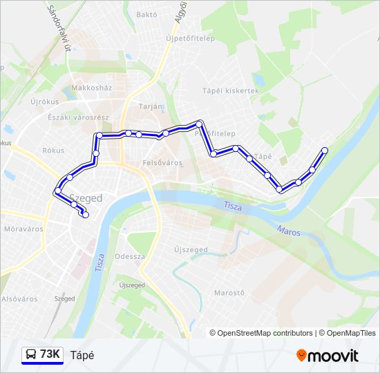 73K Bus Line Map