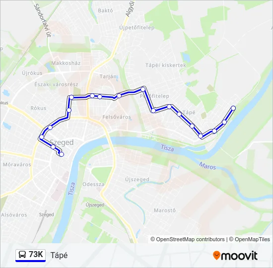 73K Bus Line Map