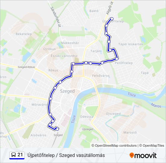 21 Bus Line Map