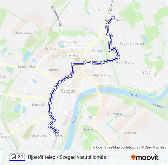 21 Bus Line Map