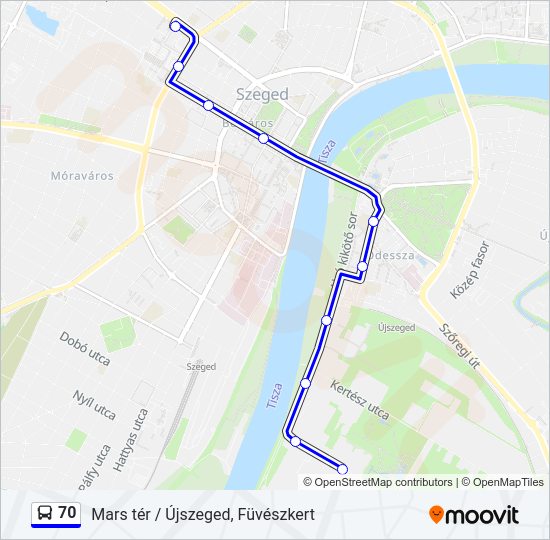 70 Bus Line Map
