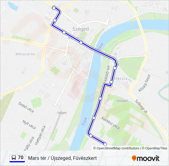 70 Bus Line Map