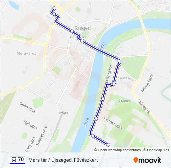 70 Bus Line Map