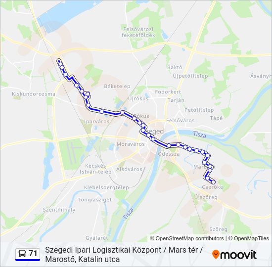 71 Bus Line Map