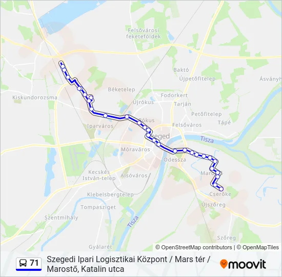 71 Bus Line Map