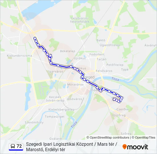 72 Bus Line Map