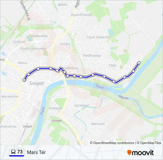 73 Bus Line Map