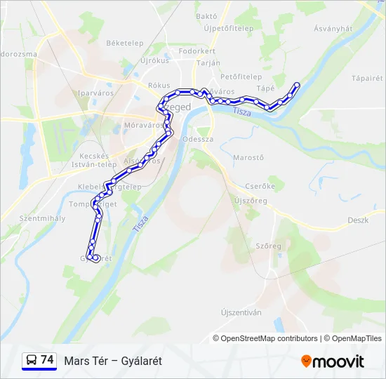 74 Bus Line Map