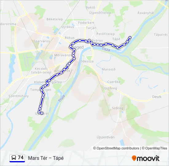 74 Bus Line Map