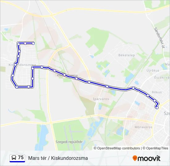 75 Bus Line Map