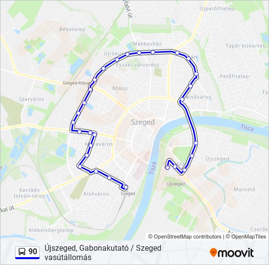 90 bus Line Map