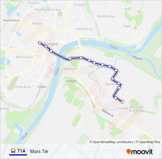 71A bus Line Map