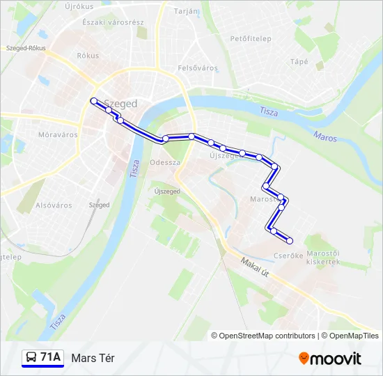 71A Bus Line Map