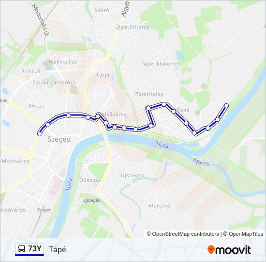 73Y autóbusz Vonal Térkép