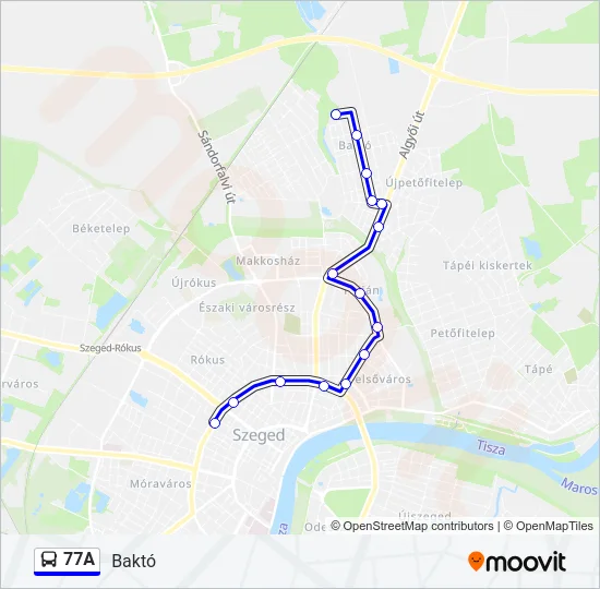 77A Bus Line Map