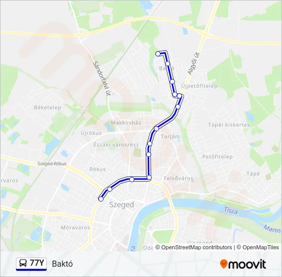 77Y Bus Line Map