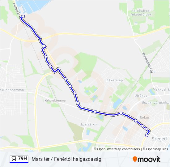 79H autóbusz Vonal Térkép