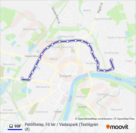 90F Bus Line Map
