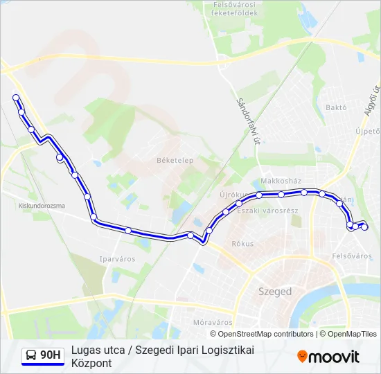 90H Bus Line Map