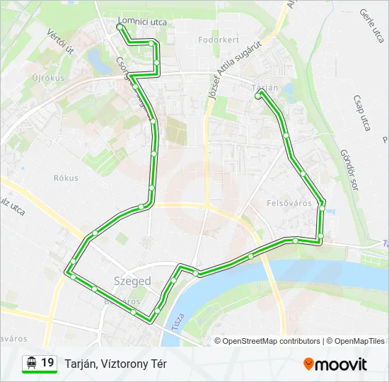 19 Trolleybus Line Map