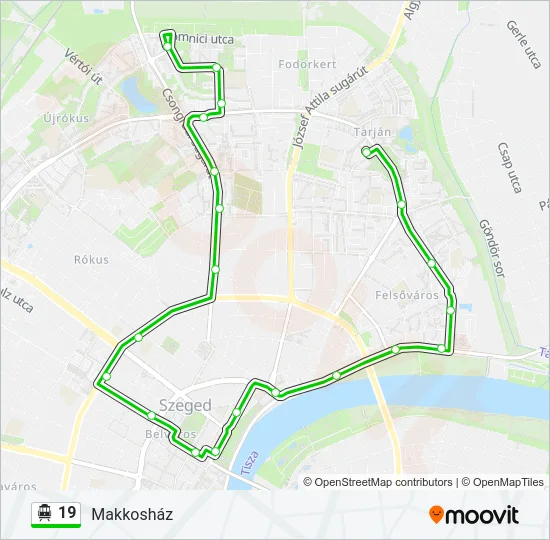 19 Trolleybus Line Map