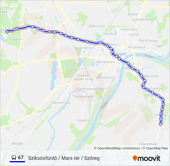 67 Bus Line Map