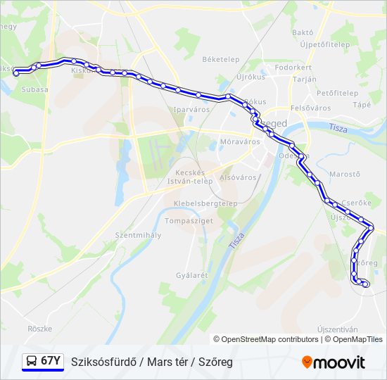 67Y autóbusz Vonal Térkép
