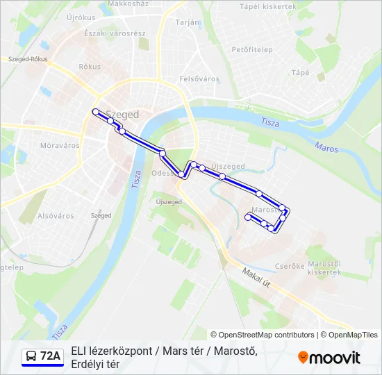 72A Bus Line Map