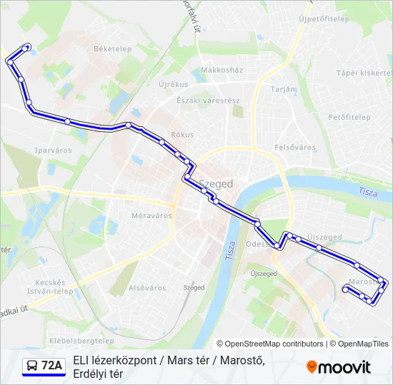 72A Bus Line Map